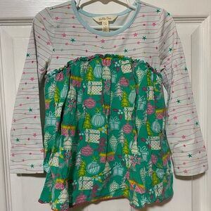 Matilda Jane Teal and Pink Long Sleeve Top Size 4